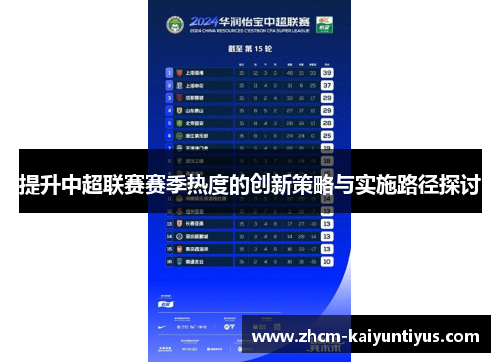 提升中超联赛赛季热度的创新策略与实施路径探讨 提升中超联赛赛季热度的创新策略与实施路径探讨